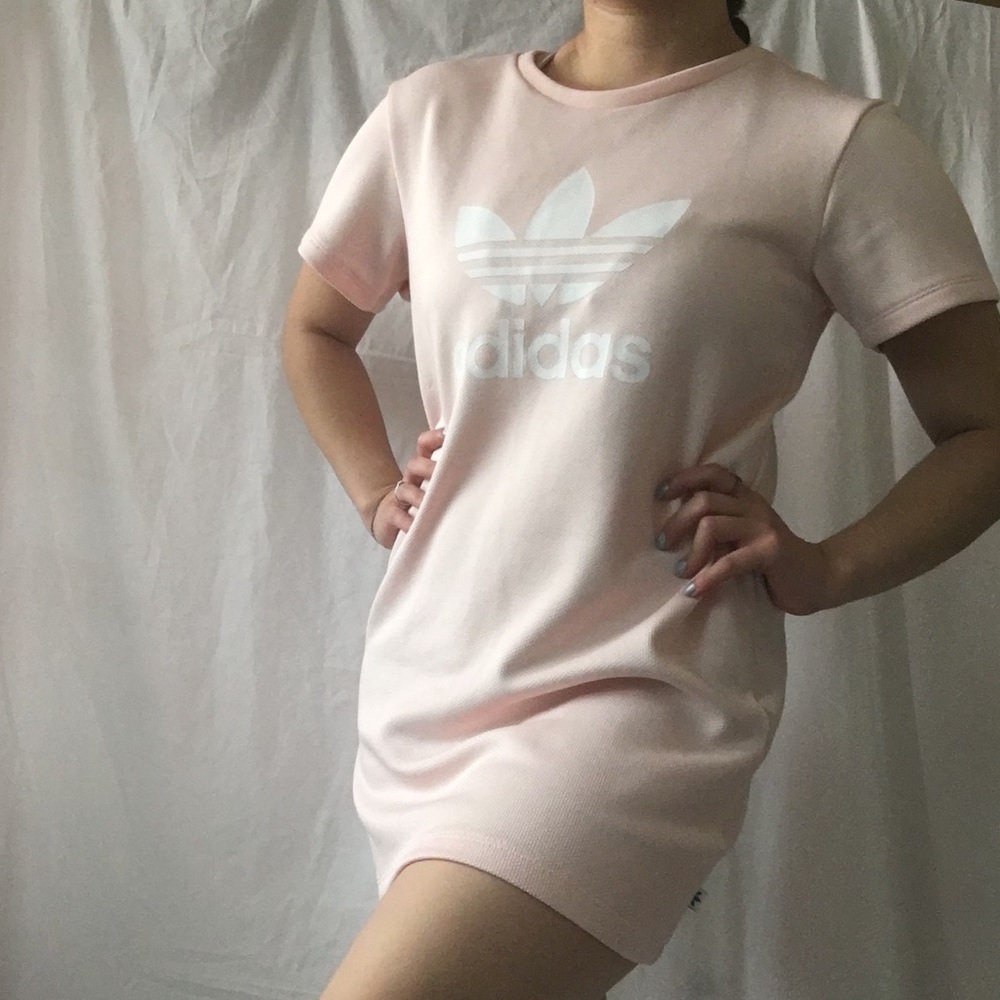 Light pink Adidas t-shirt dress